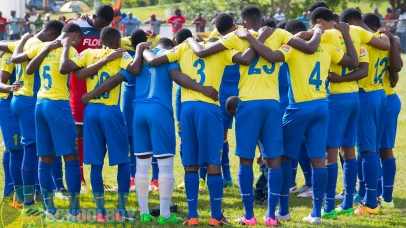 STETHS in prayer before their Semi-Final game against Lennon