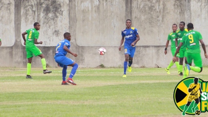 St. Jago vs Denham Town action at Prison Oval