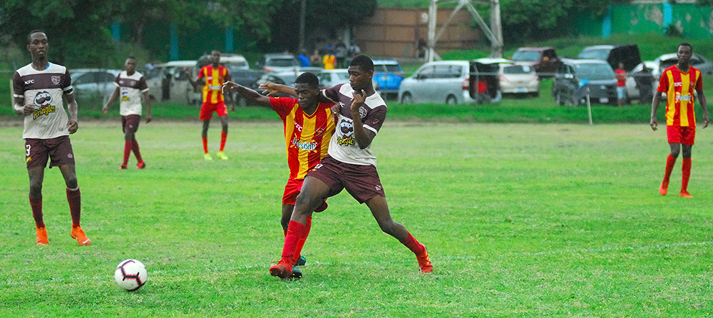 Game action between St. James and Cornwall College