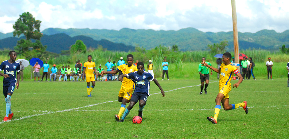 Manning High vs Clarendon College in the 2019 ISSA Schoolboy Football Tournament