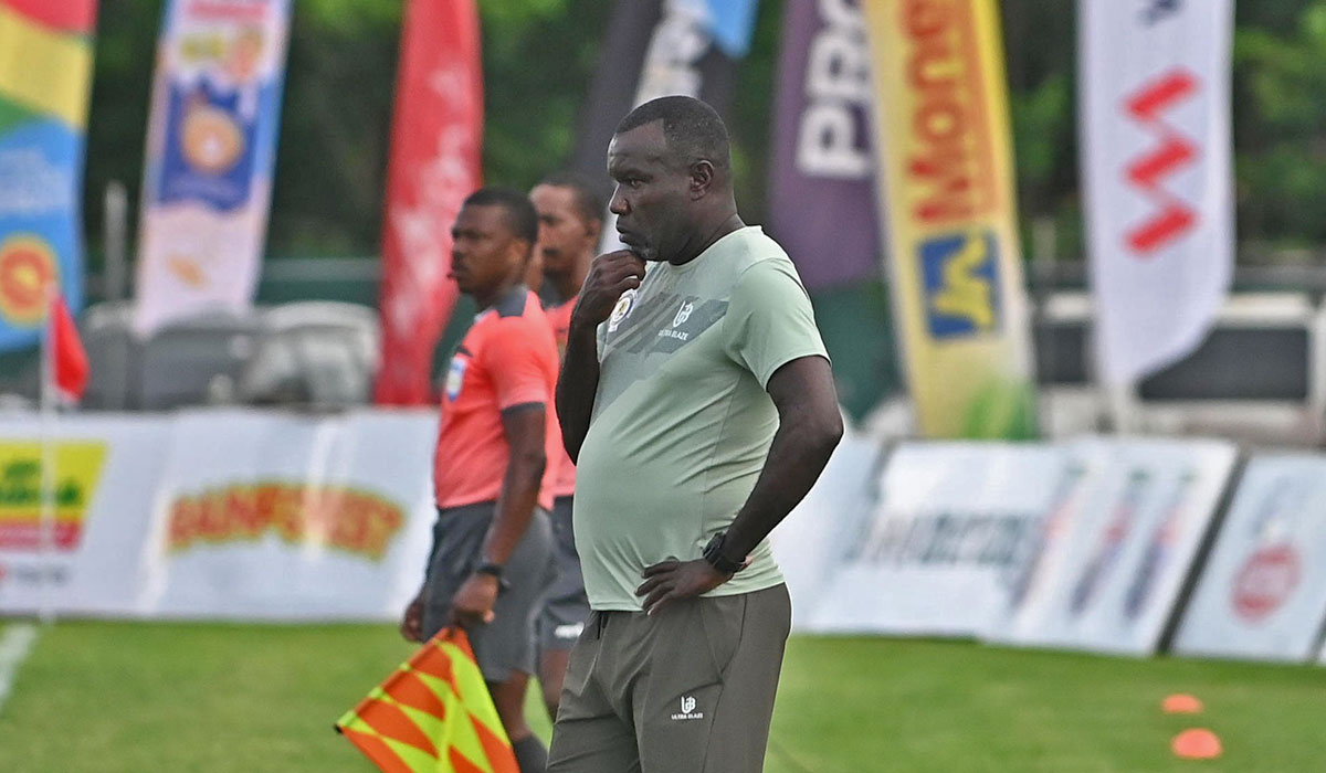 Mt Pleasant FA Coach Theodore 'Tappa' Whitmore looks on during a Mt Pleasant game.